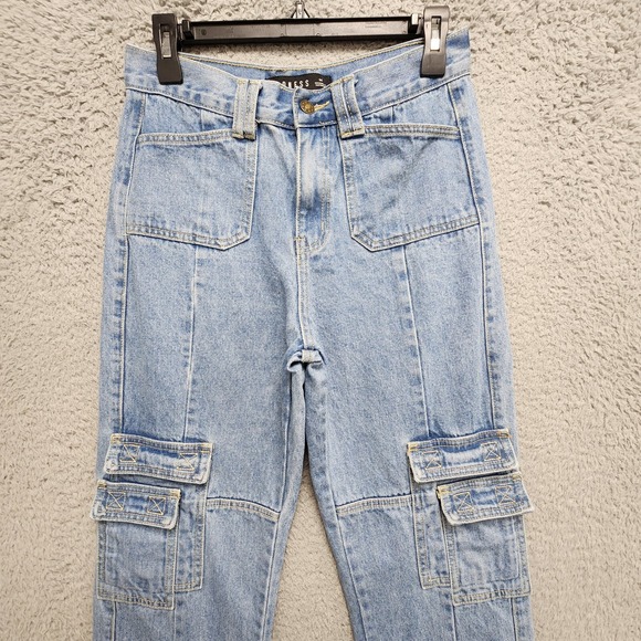 Lioness The Stacey Cargo Jeans Womens Medium (Fits 27x28) High Rise Straight Leg - Picture 3 of 13